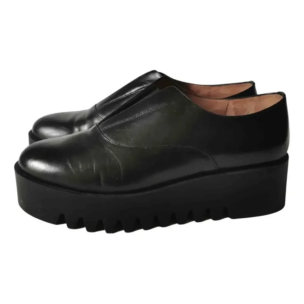 & Other Stories Black Leather Platform Derby Shoes Creepers 8.5